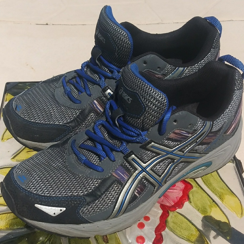 Asics Men's Gel Running Shoes Black Gray Size 10.5